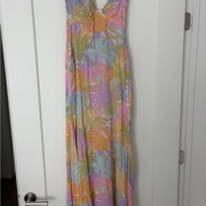 Billabong Pastel Leaf Print Maxi Dress